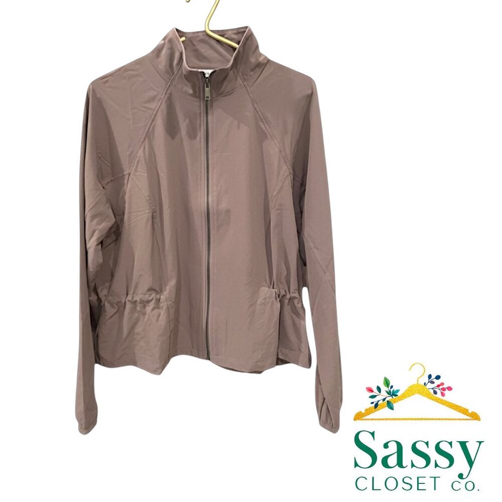 SPANX On The Move Cinch Back Jacket L Cappucino Brown NWOT Athleisure Lounge